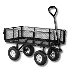 Steel Mesh Garden Cart - 250kg Capacity - Black-Off Grid Living Supplies Australia