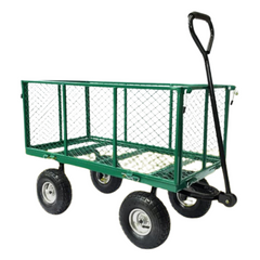 Steel Mesh Garden Cart - 300kg Capacity - Green-Off Grid Living Supplies Australia