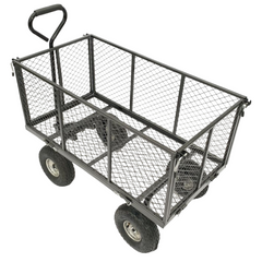 Steel Mesh Garden Cart - 300kg Capacity - Hammer Grey-Off Grid Living Supplies Australia