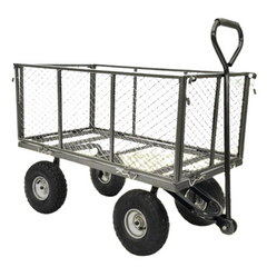 Steel Mesh Garden Cart - 300kg Capacity - Hammer Grey-Off Grid Living Supplies Australia