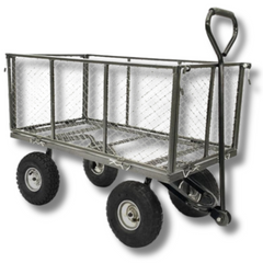 Steel Mesh Garden Cart - 300kg Capacity - Hammer Grey-Off Grid Living Supplies Australia