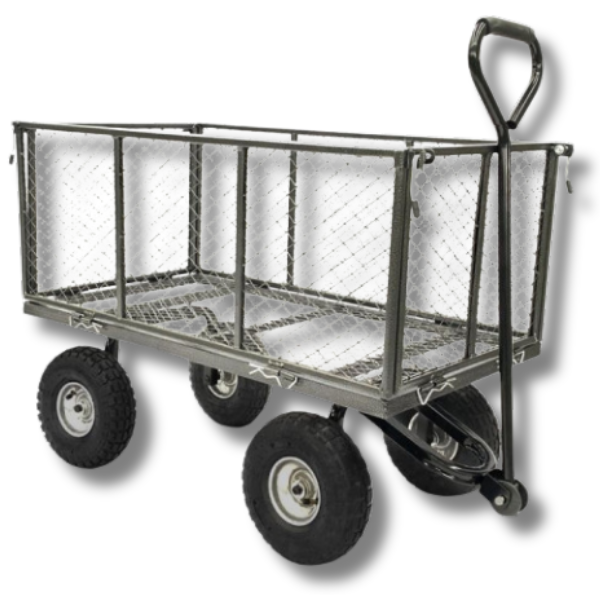 Steel Mesh Garden Cart - 300kg Capacity - Hammer Grey-Off Grid Living Supplies Australia