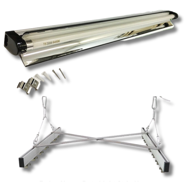 T5 Fluorescent Propagation Grow Light 3ft 39W 6400K Microgreen Light-Off Grid Living Supplies