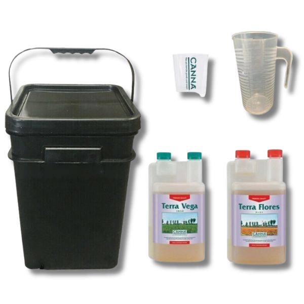 Terra Vega & Flores 2x1L Mixing Kit 21L Bucket 2L Jug - Canna-Off Grid Living Supplies