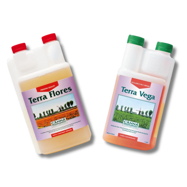 Terra Vega and Flores 2x1L Soil Grow Nutrients - Canna-Off Grid Living Supplies