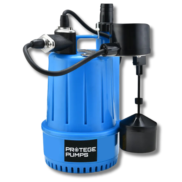 Tight Access Clean / Grey Water Submersible Sump Pump with Vertical Float Switch-Off Grid Living Supplies Australia