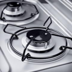 Two Burner Hob & Sink Combination With Glass Lid 760 x 325 mm-Off Grid Living Supplies Australia