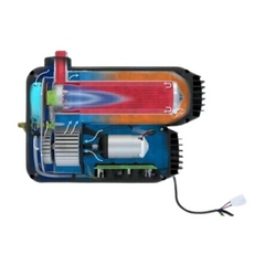 Varioheat Gas Heater Black Wall Cowl With Blown Air Outlet & Towel Rail-Off Grid Living Supplies Australia