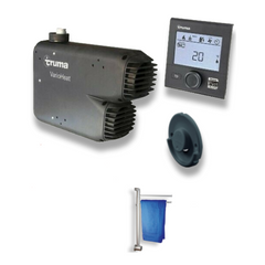 Varioheat Gas Heater Black Wall Cowl With Blown Air Outlet & Towel Rail-Off Grid Living Supplies Australia