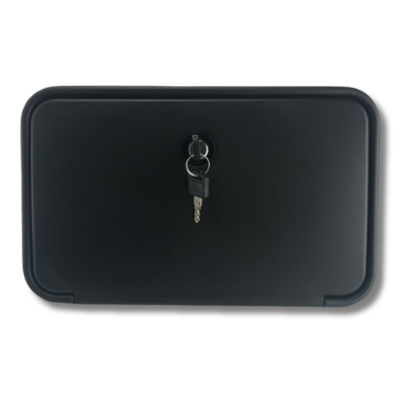 Watermarked External Shower Box Black For Caravan & RVs-Off Grid Living Supplies Australia