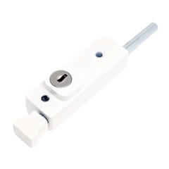 White Door Bolt With Fitting & Key-Off Grid Living Supplies Australia