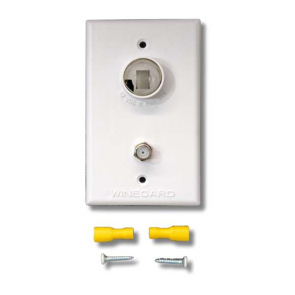 White TV Wall Plate For Caravan & RVs-Off Grid Living Supplies Australia