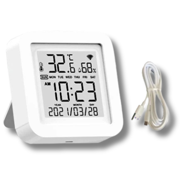 WiFi Smart Hygrometer Temperature & Humidity Sensor with USB Cable-Off Grid Living Supplies