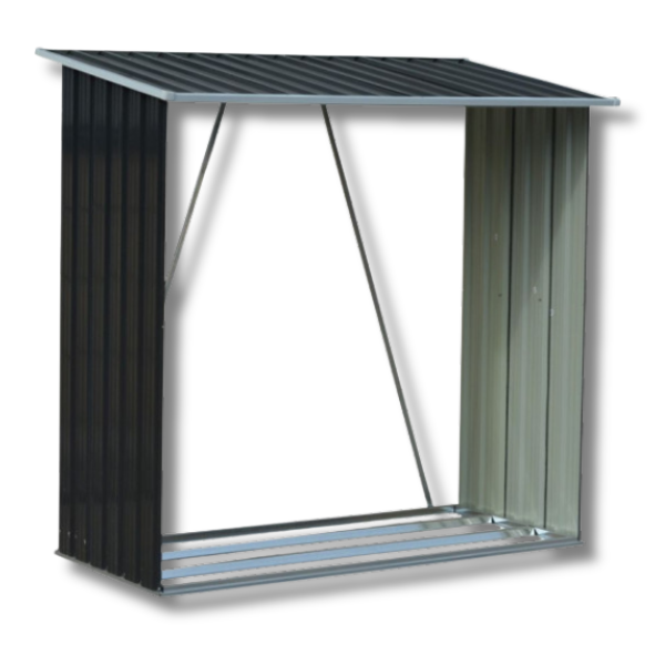 Wood Storage Shed Galvanized Steel - Black-Off Grid Living Supplies Australia