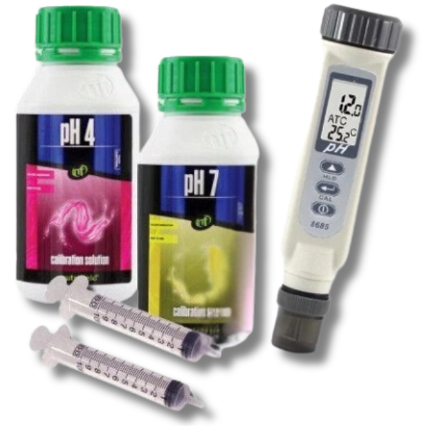 pH Buffer Calibration 4.0 & 7.0 Solution with Syringes - Nutrifield-Off Grid Living Supplies