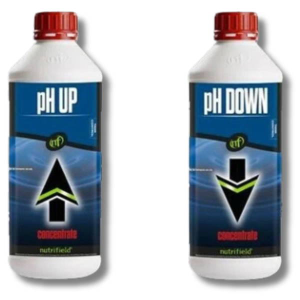 pH Up & pH Down Adjustment Solutions 2x1L Non-Hazardous - Nutrifield-Off Grid Living Supplies