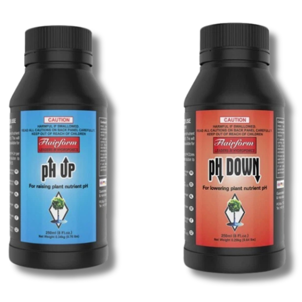 pH Up & pH Down Non-Hazardous Adjustment Solutions 2x250ml Kit-Off Grid Living Supplies