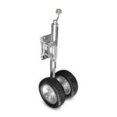 10" Twin Swing Up Jockey Wheel with Solid Wheel + U Bolts for 100mm x 50mm A-Frame / Draw Bars - 1600kg-Off Grid Living Supplies Australia