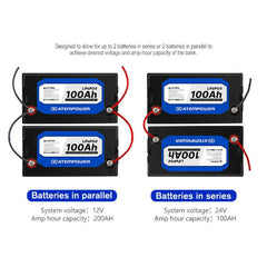 100AH 12V Maintenance Free Lithium Iron Phosphate Deep Cycle Battery (LiFePO4)-Off Grid Living Supplies Australia