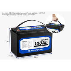 100AH 12V Maintenance Free Lithium Iron Phosphate Deep Cycle Battery (LiFePO4)-Off Grid Living Supplies Australia