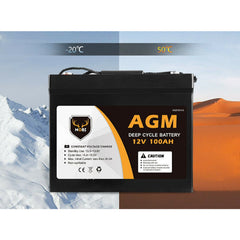 100AH 12V SLA Maintenance Free Low Self Discharge Rate AGM Deep Cycle Battery-Off Grid Living Supplies Australia