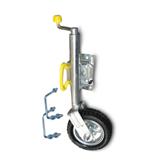 10" Swing Up Jockey with Solid Wheel + U Bolts for 75mm x 50mm A-Frame / Draw Bars - 1000kg Love My Caravan