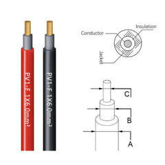 10m x 6mm Extension Cable Wire for Solar Panels + Connectors - Set of 2-Off Grid Living Supplies Australia