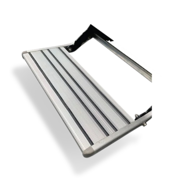 12V Aluminium Motorised Single Step + Switch for Motorhomes / Caravans - 150kg-Off Grid Living Supplies Australia