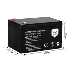 15AH 12V SLA Maintenance Free AGM Deep Cycle Battery-Off Grid Living Supplies Australia