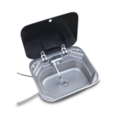 1x Kitchen Sink Basin + Hot & Cold Mixer Tap for Caravans / Camper Trailers / Rv's-Off Grid Living Supplies Australia