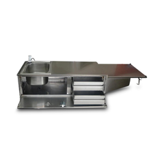 2x Drawer Tailgate Kitchen with Solid Back Left Hand Side Sink for Caravans / Camper Trailers-Off Grid Living Supplies Australia