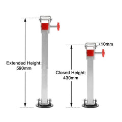 2x Drop Down Corner Legs for Caravans / Camper Trailers - 430mm-590mm-Off Grid Living Supplies Australia