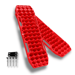 2x Recovery Tracks in Red + Leashes & Mounting Pins - 10T-Off Grid Living Supplies Australia