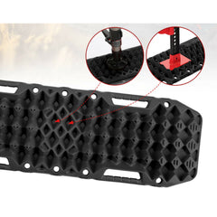 2x Recovery Tracks with Built in Jack Base in Black + Leash & Carry Bag - 10T-Off Grid Living Supplies Australia