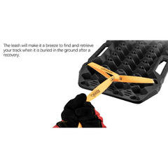 2x Recovery Tracks with Built in Jack Base in Black + Leash & Carry Bag - 10T-Off Grid Living Supplies Australia