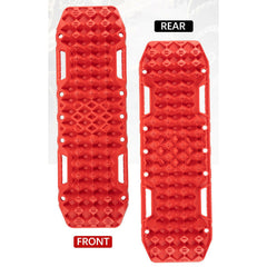 2x Recovery Tracks with Built in Jack Base in Red + Leash & Carry Bag - 10T-Off Grid Living Supplies Australia