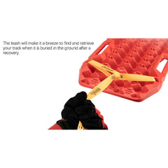 2x Recovery Tracks with Built in Jack Base in Red + Leash & Carry Bag - 10T-Off Grid Living Supplies Australia