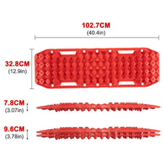 2x Recovery Tracks with Built in Jack Base in Red + Leash & Carry Bag - 10T-Off Grid Living Supplies Australia