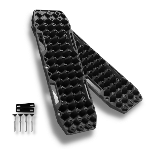 2x Recovery Tracks in Black + Leash & Mounting Pins - 10T Love My Caravan