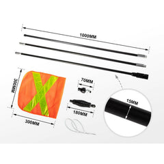 3m Sand Safety Flag + Fiberglass Pole-Off Grid Living Supplies Australia