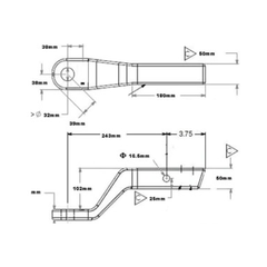 4'' Tow Bar Drop Forged Tongue Hitch for 70mm Tow Ball-Off Grid Living Supplies Australia