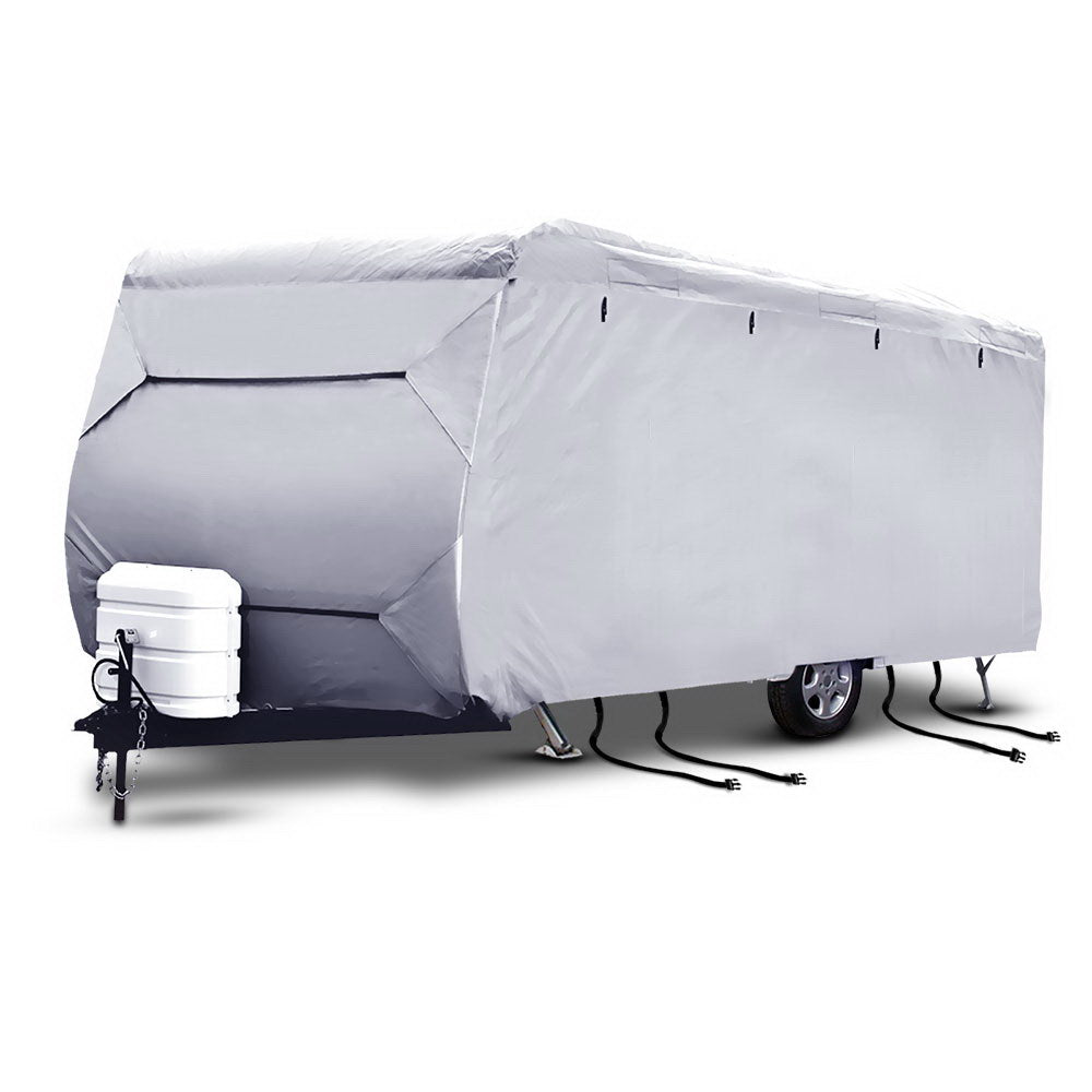 4.97/5.58m x 2.4m x 2.2m Water Resistant Caravan Cover + Carry Bag for Caravans / Campervans-Off Grid Living Supplies Australia