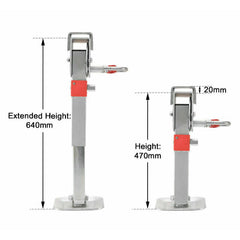 4x Drop Down Corner Legs for Caravans / Camper Trailers - 470mm-660mm-Off Grid Living Supplies Australia