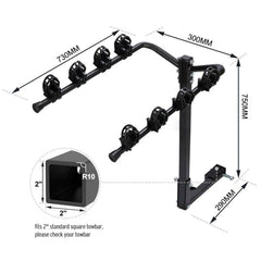 4x Bicycle Carrier for Cars with 2” Hitch Receiver Love My Caravan