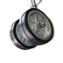 8" Twin Swing Up Jockey Wheel with Solid Wheel + U Bolts for 100mm x 50mm A-Frame / Draw Bars - 1200kg-Off Grid Living Supplies Australia