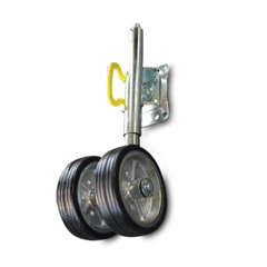 8" Twin Swing Up Jockey with Solid Wheel + U Bolts for 75mm x 50mm A-Frame / Draw Bars - 1200kg Love My Caravan
