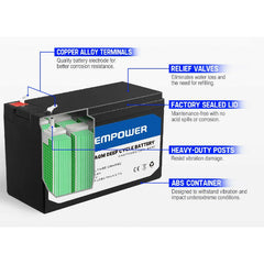 9AH 12V SLA Maintenance Free Low Discharge Rate AGM Deep Cycle Battery-Off Grid Living Supplies Australia