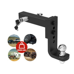 Adjustable Tow Hitch Ball Mount + Hitch Lock for Caravans / Trailer - 6000lbs Capacity-Off Grid Living Supplies Australia