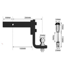 Adjustable Tow Hitch Ball Mount + Hitch Lock for Caravans / Trailer - 6000lbs Capacity-Off Grid Living Supplies Australia