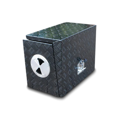 Aluminium Generator Box + Hatch & Vent in Black - 610mm 400mm x 500mm Love My Caravan